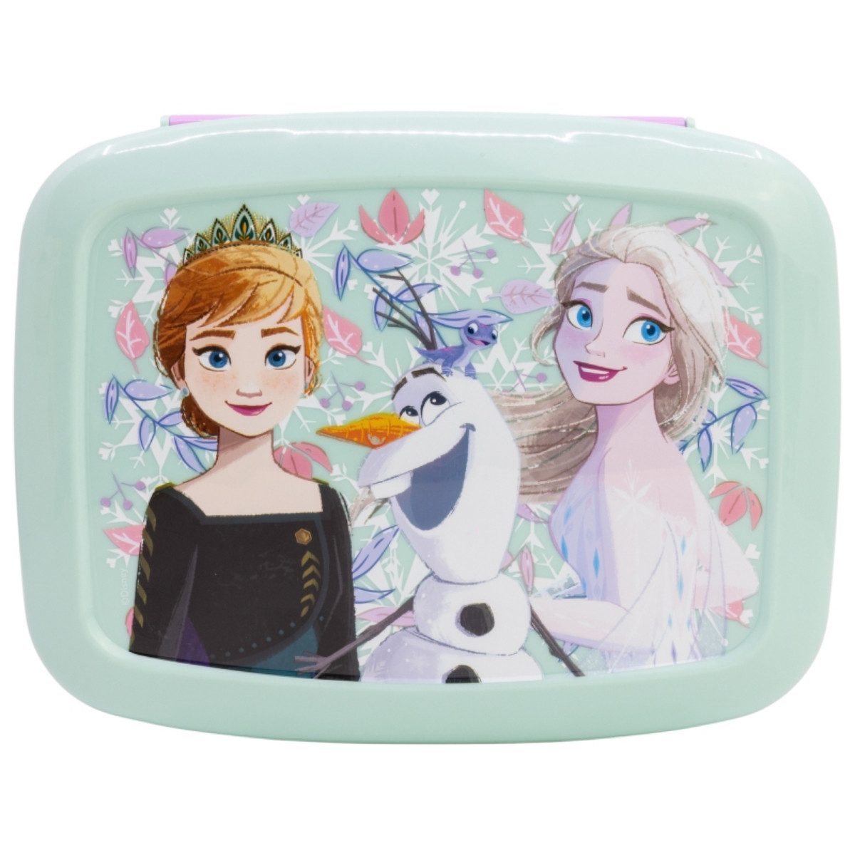 Storline Lunchbox Disney Frozen Sandwich Box Brotdose mit 3 Fächern + Zusatzfach, Plastik, (1x Deckel 1x Teller)