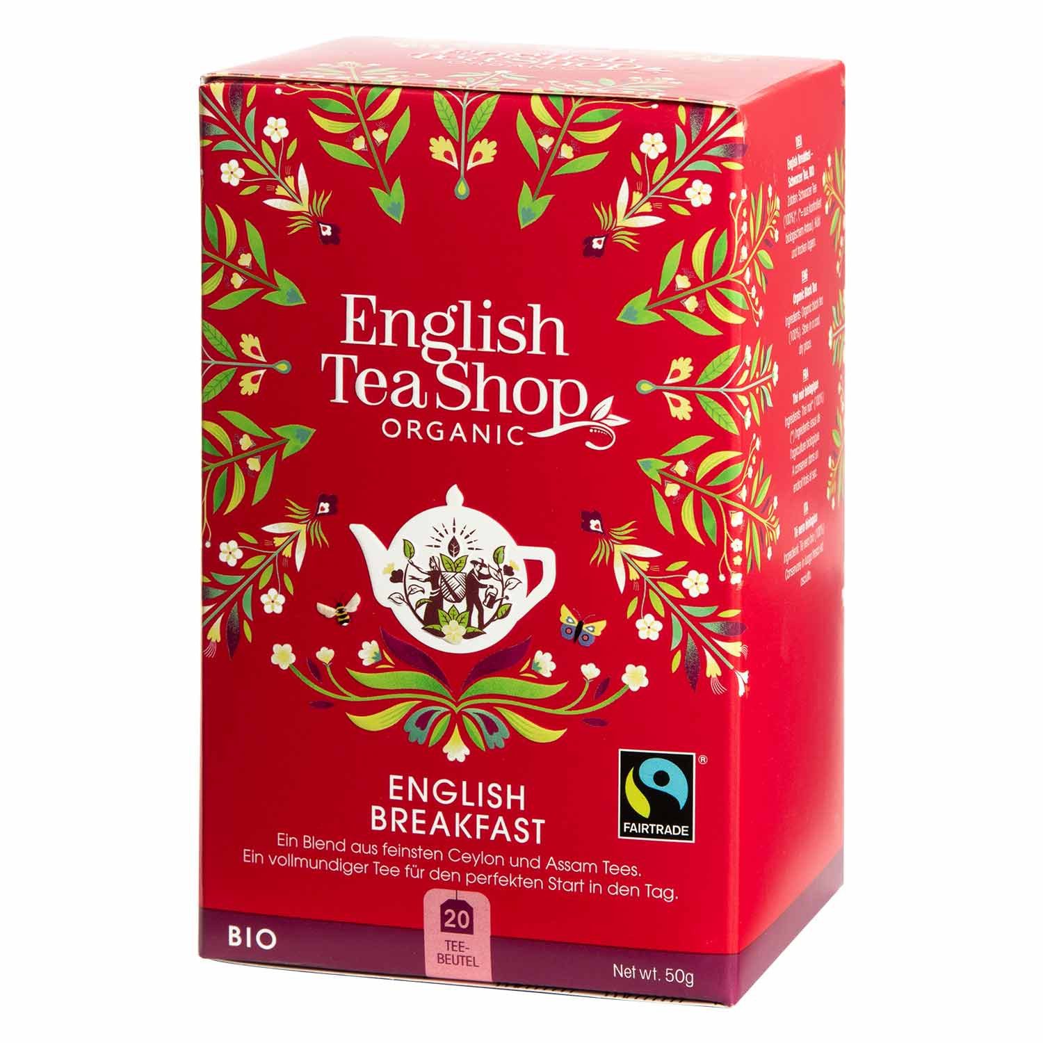 English Tea Shop Tee English Breakfast, BIO Fairtrade, 20 Teebeutel, Würzig aromatischer Klassiker.