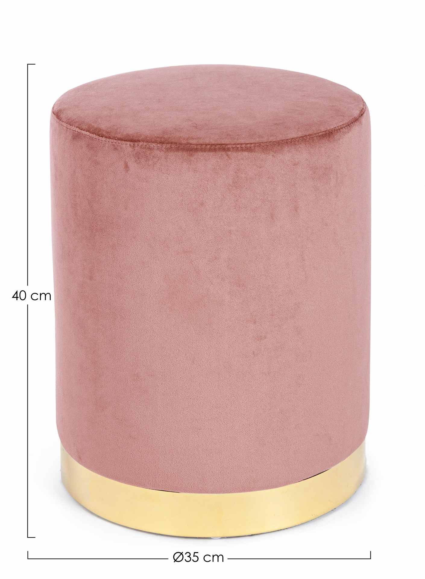 Bizzotto Pouf Lucilla in Samt-Optik, Rosa günstig online kaufen