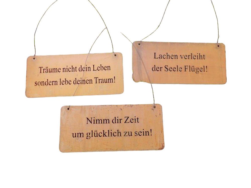 DekoImpression Hängedekoration 3er Set dekorative Schilder Sprüche