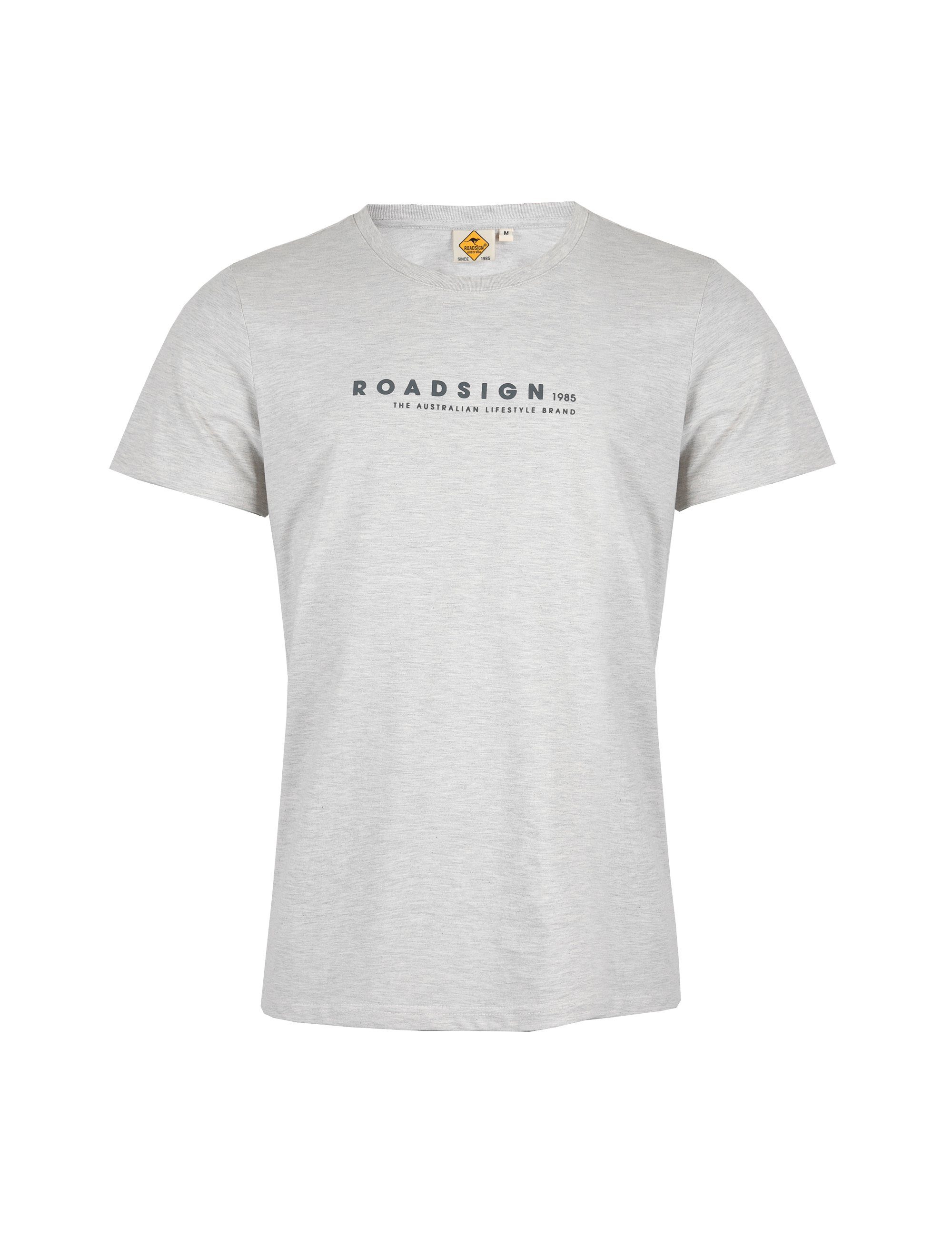 Lifestyle Roadsign Logo-Aufdruck, 100 (1-tlg) & Ecru BCI-Baumwolle ROADSIGN Rundhalsausschnitt australia % mit T-Shirt
