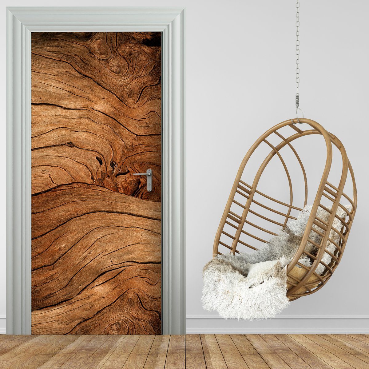 Stickerprofis Türtapete HOLZMASERUNG, Premiumklasse, selbstklebend