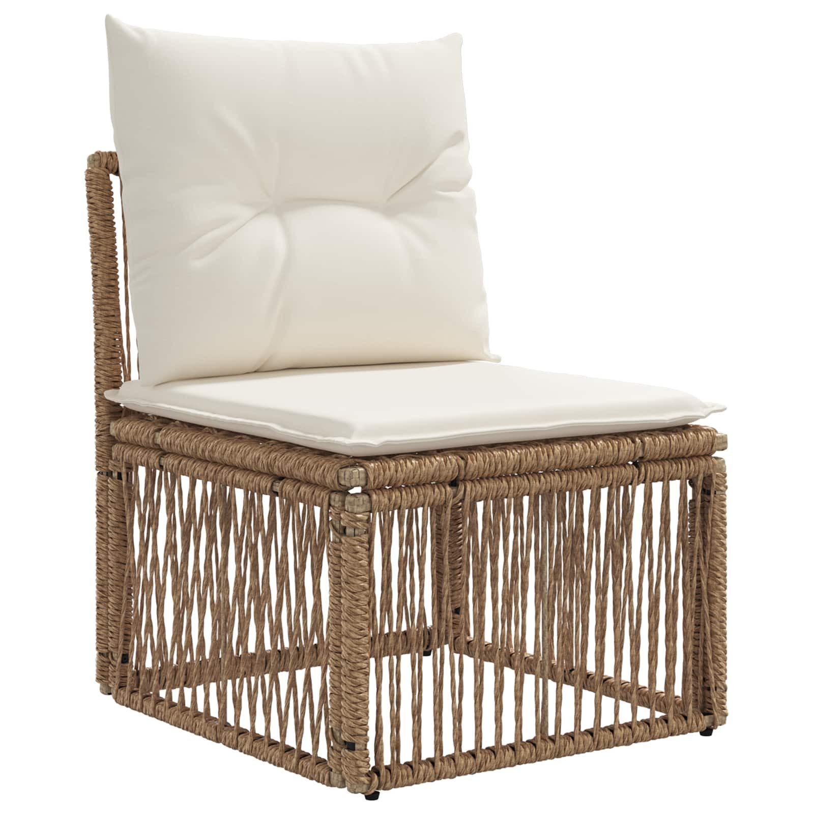 vidaXL Loungesofa Armfreies Sofa Beige Poly-Rattan, 1 Teile