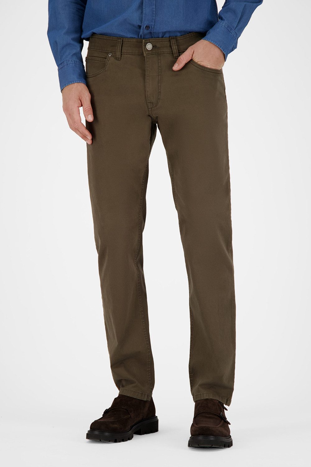 Atelier GARDEUR Straight-Jeans BILL-3-418861-1074, grün, khaki, Modern Fit Cottonflex mit Cashmere Touch für besonders weichen Tragekomfort