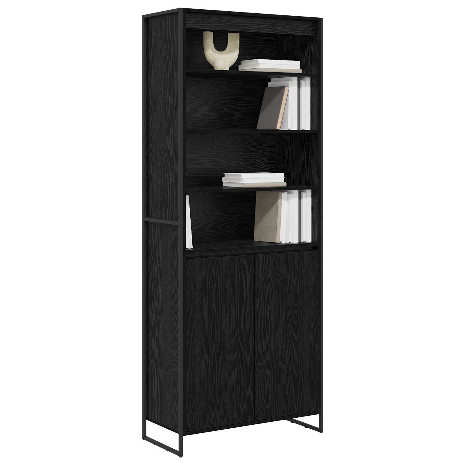 vidaXL Sideboard Hohe Schränke Schwarz Eichen-Optik 79 x 36 x 200 cm (1 St)