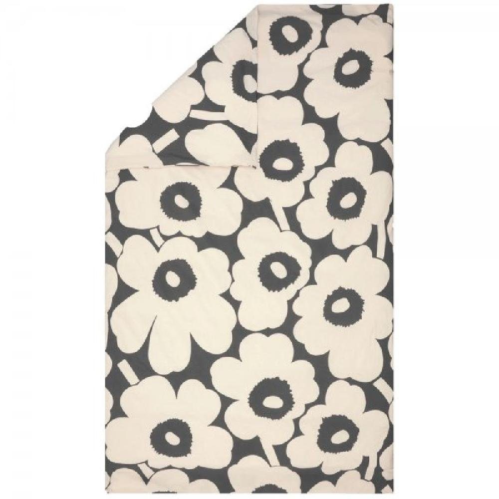 Marimekko Bettwäsche Bettdeckenbezug Unikko Charcoal-Off White (140x200cm) günstig online kaufen