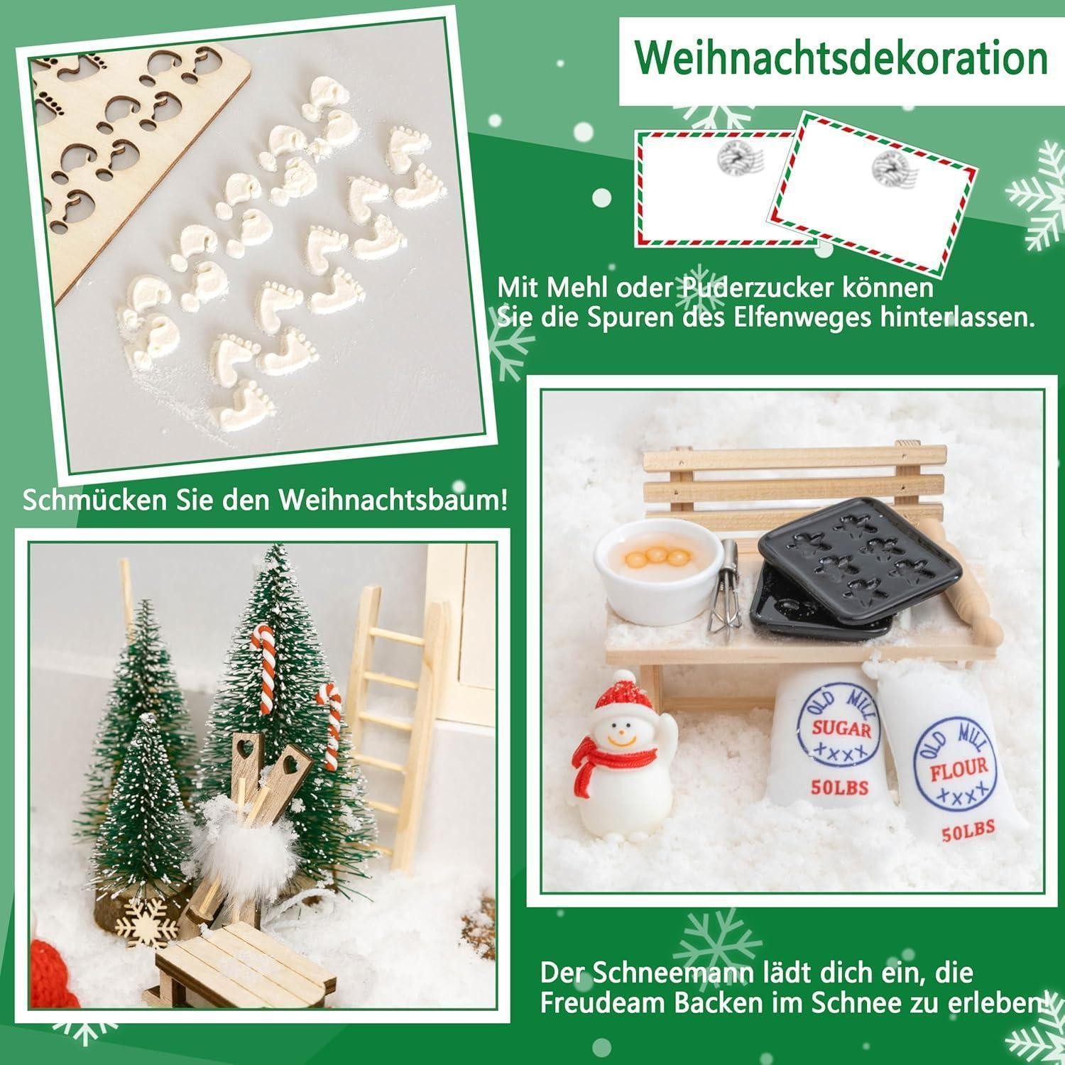 LuxusKollektion Back-Set Wichteltür Set 51-tlg. Weihnachts Elfentür Zubehör Leuchte im Dunkeln