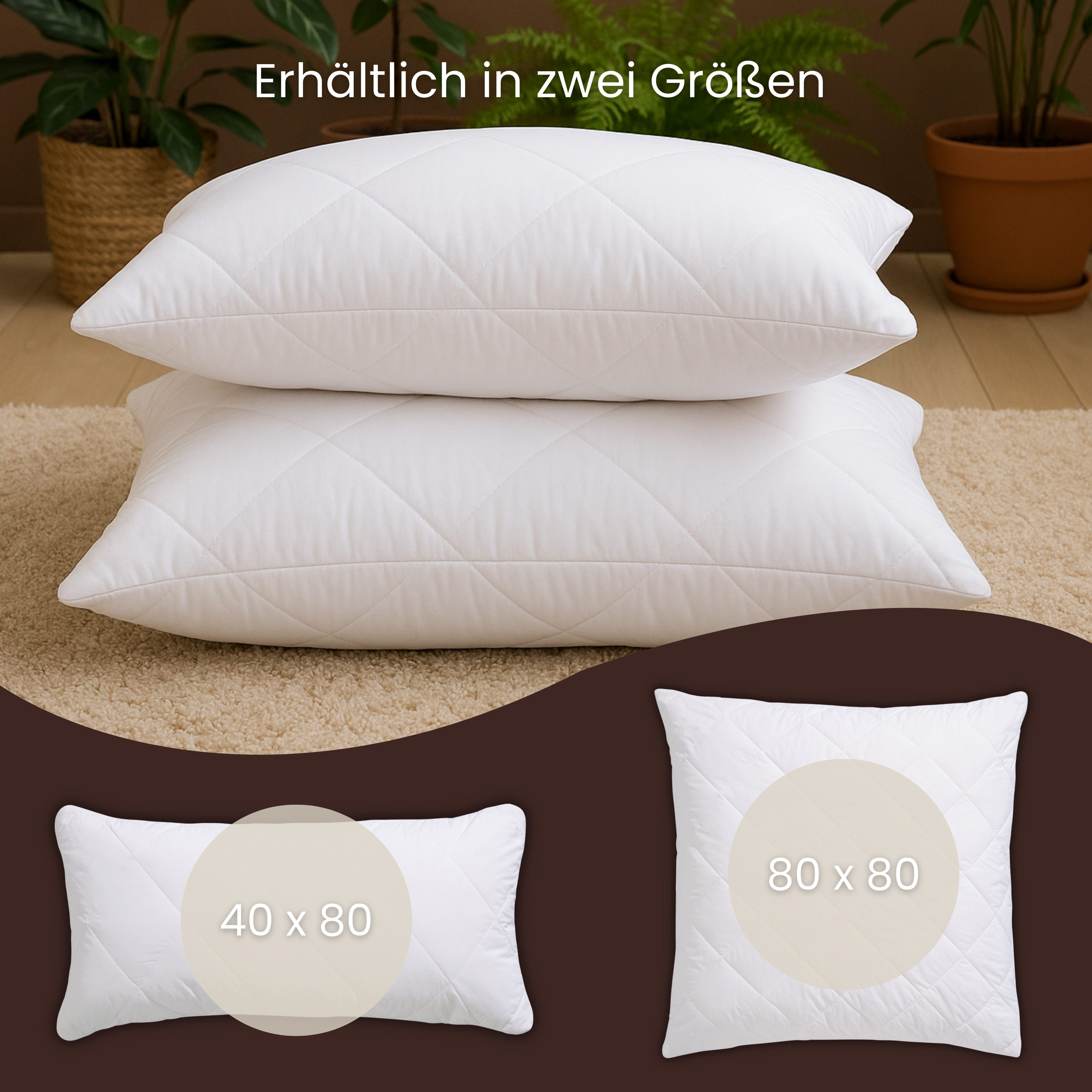 OTTO home Naturhaarkissen Lofna, Kissen 40x80 & 80x80 cm, Bezug: 100% Baumwolle, Kissenbezug mit 100% Alpakahaar versteppt. – Bild 3 von 5