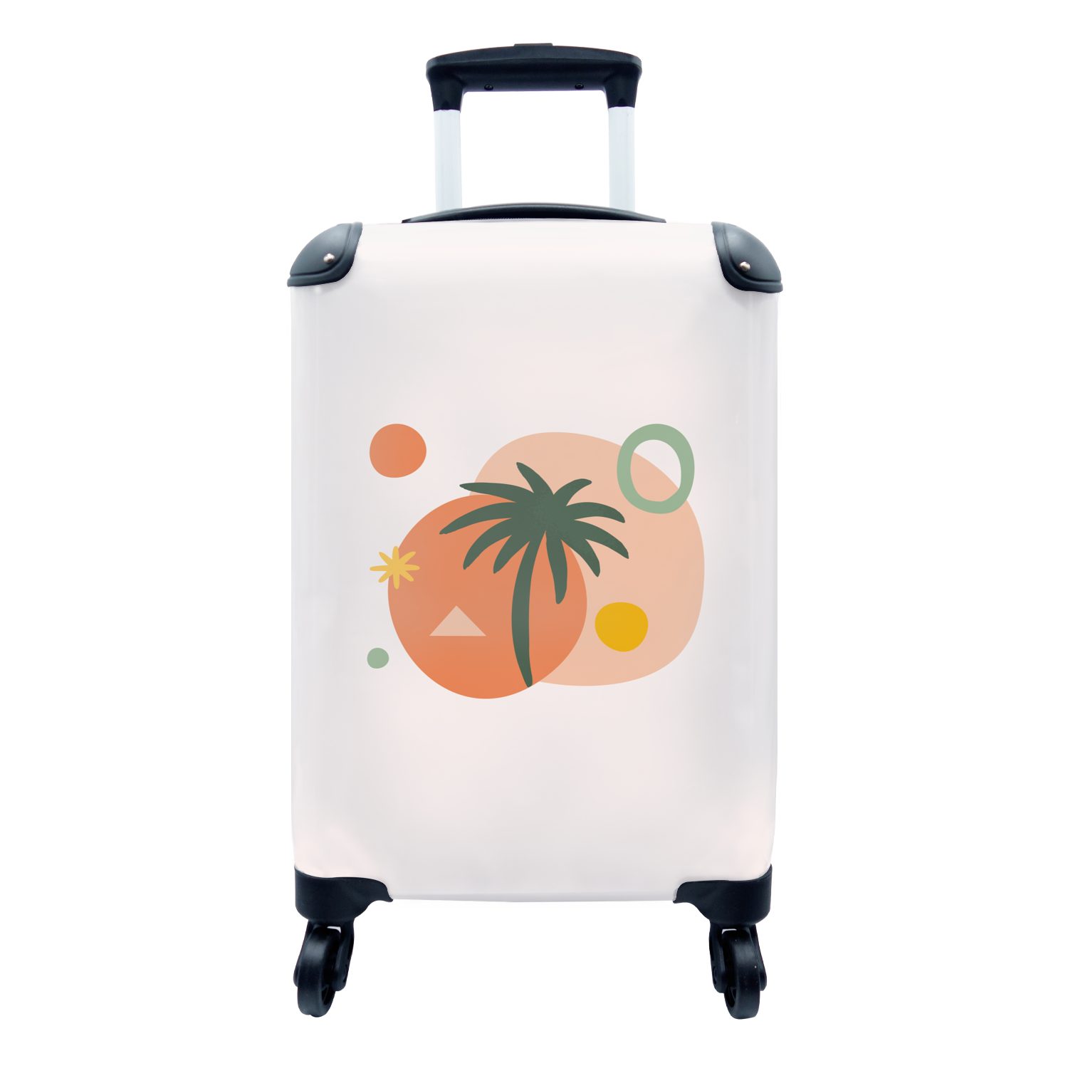 MuchoWow Handgepäckkoffer Sommer - Design - Palme, 4 Rollen, Reisetasche mit rollen, Handgepäck für Ferien, Trolley, Reisekoffer