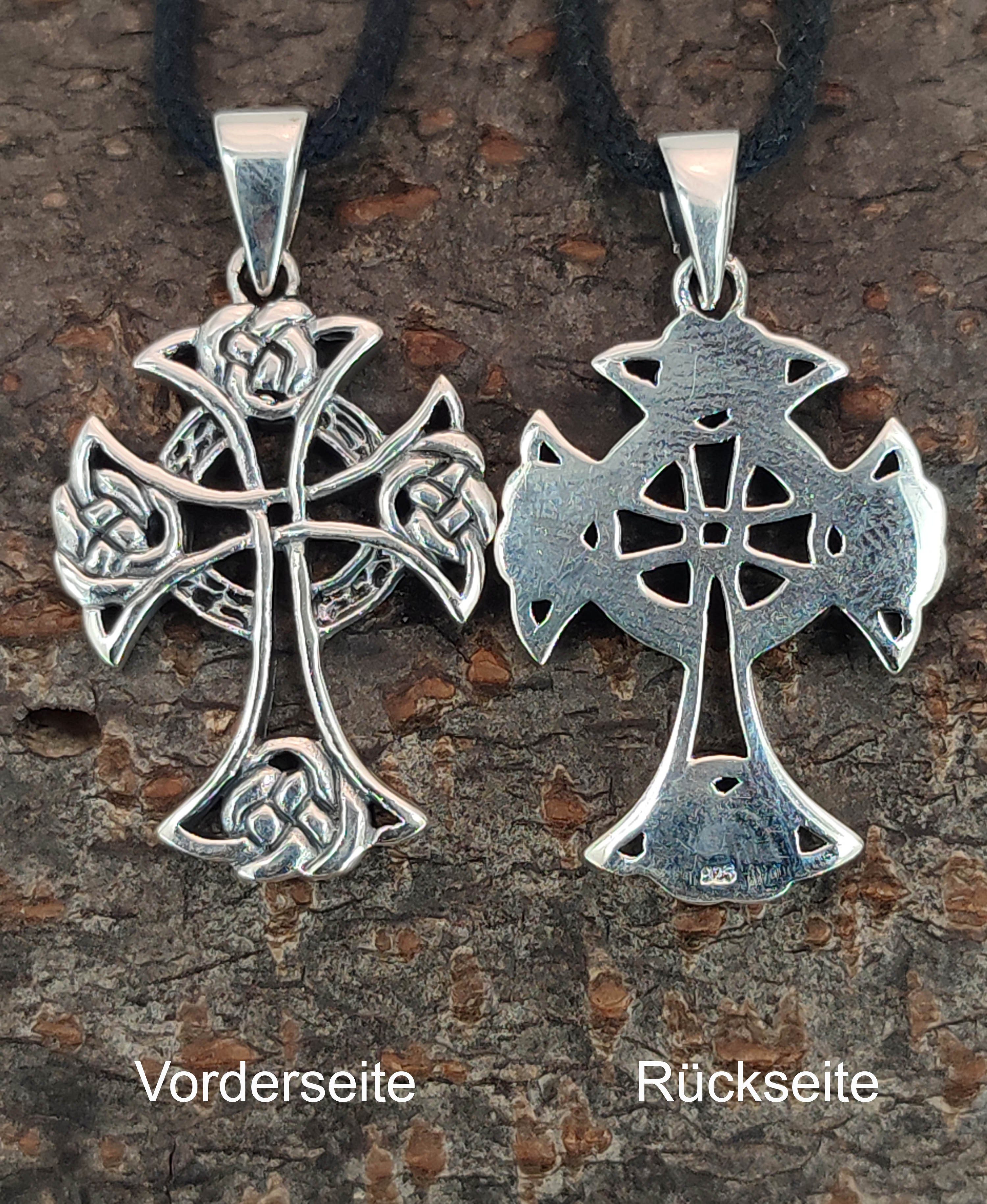 Leather Kreuz 925 Kelten Keltenkreuz keltisches Silber of Kiss Kettenanhänger