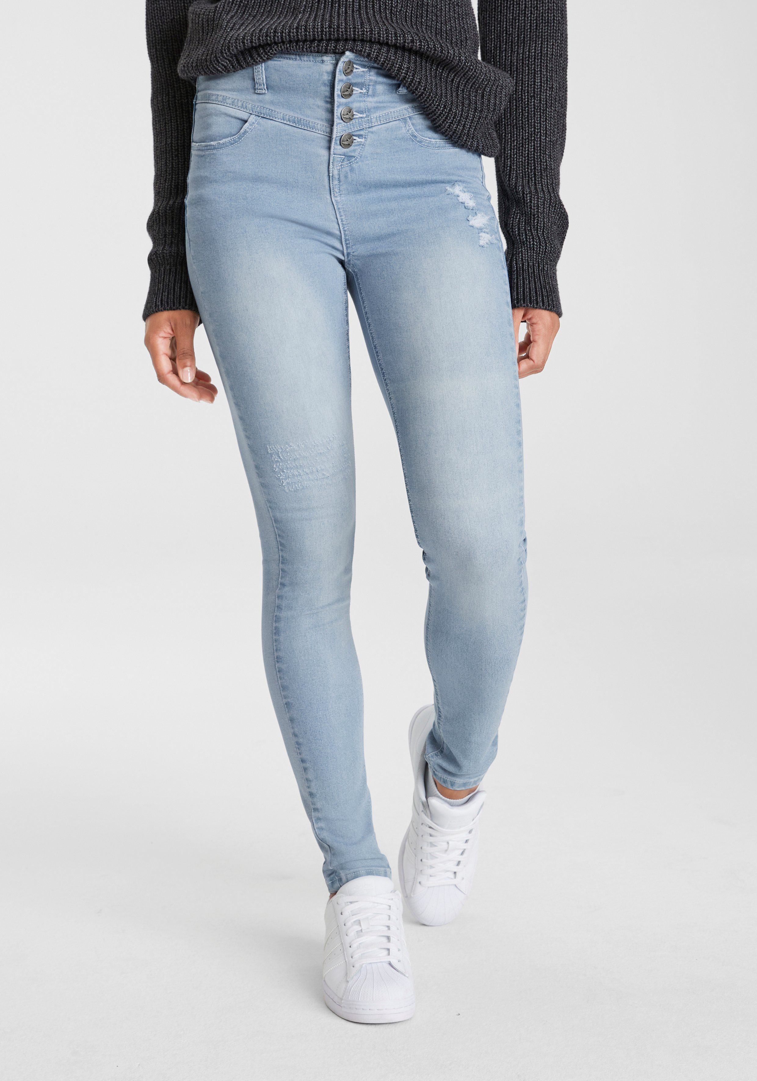 Arizona Skinny-fit-Jeans Ultra Stretch High Waist bleached
