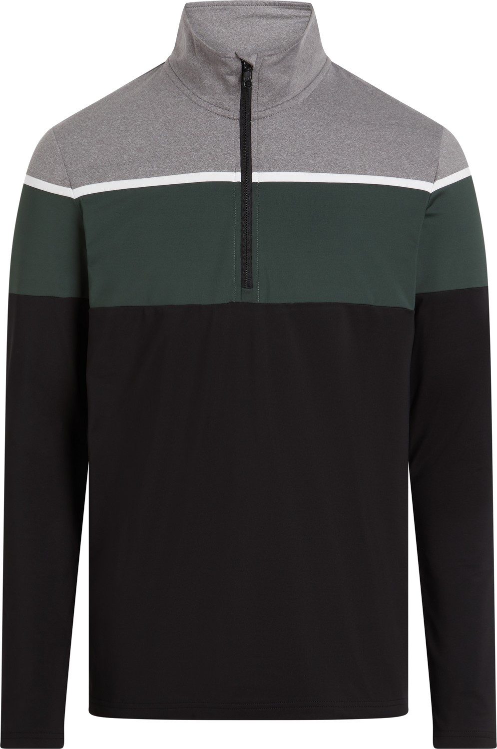 Rollkragenpullover Diego II M Herren Skirolli - Black Night/Green Dark