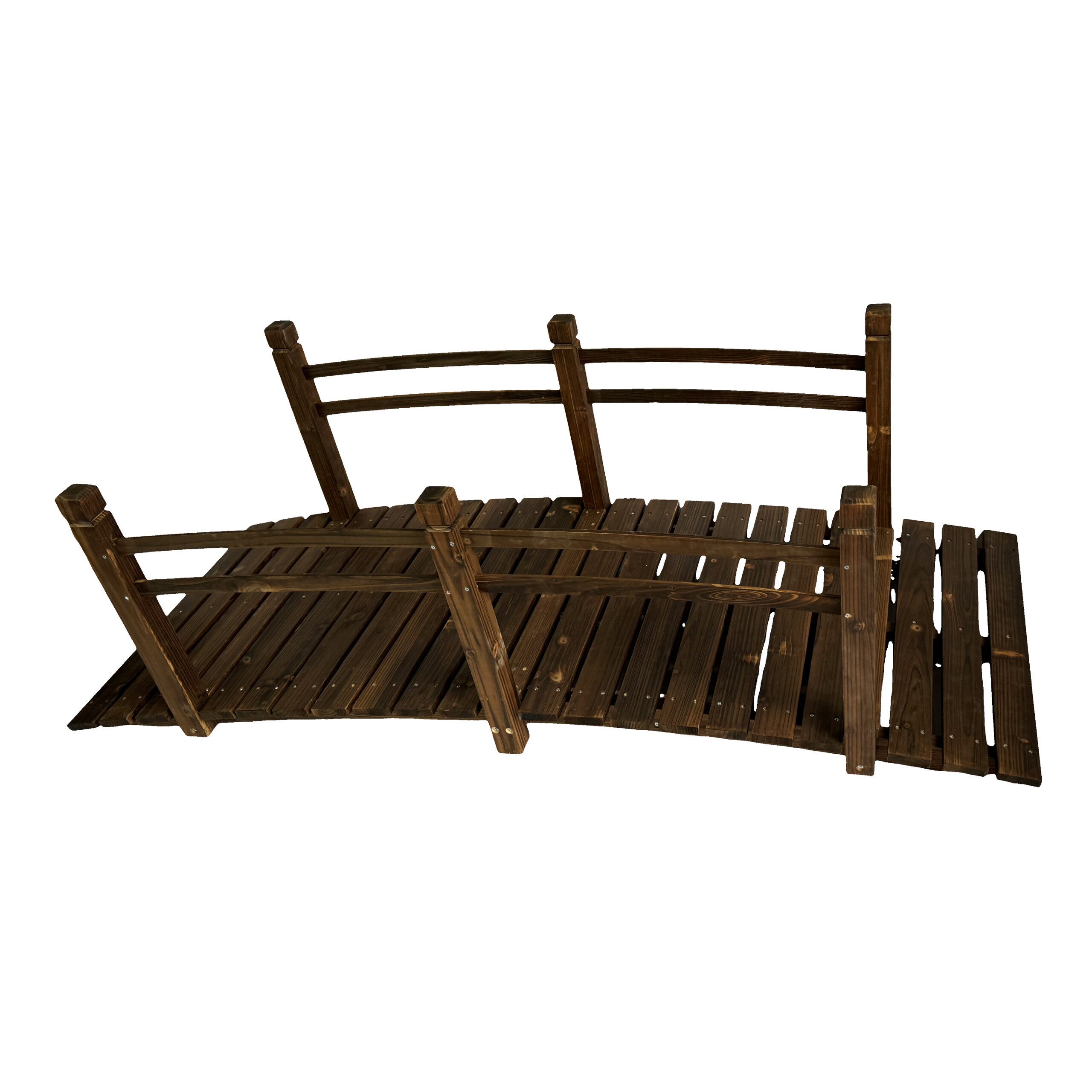 relaxdays Gartensteg Garten Brücke Tannenholz, 185x72 cm, braun