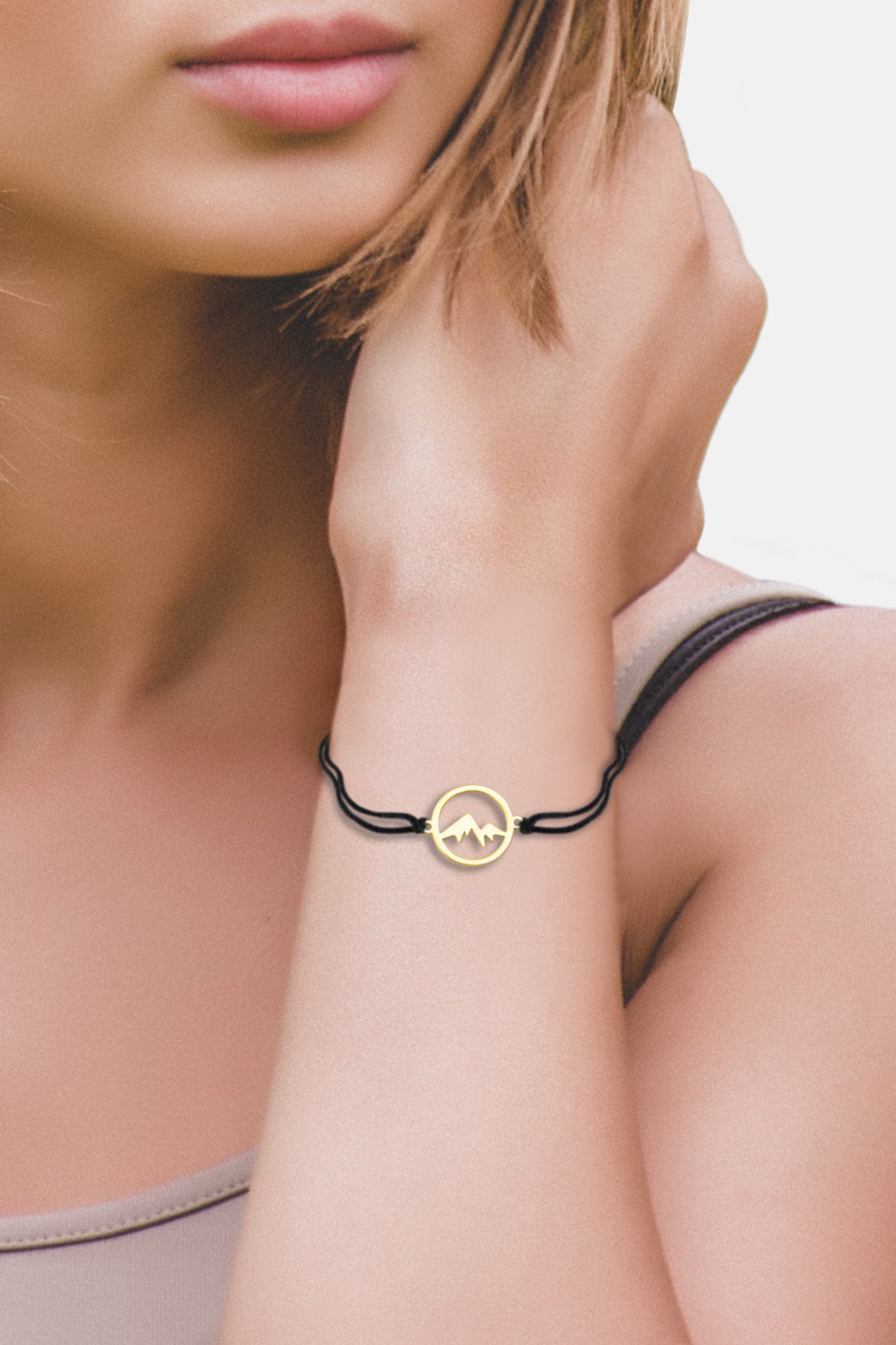 Damen Berg schwarz Armband (Armband), Silber gold / Milani 925 Schmuck Kreis Sofia