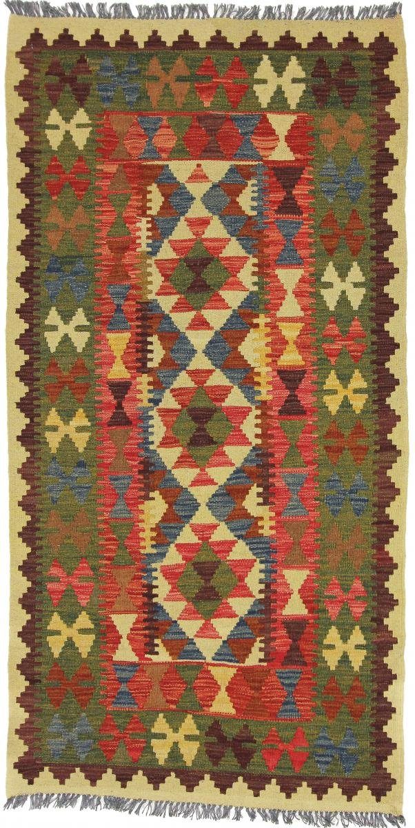 Orientteppich Kelim Afghan 102x197 Handgewebter Orientteppich Läufer, Nain Trading, rechteckig, Höhe: 3 mm
