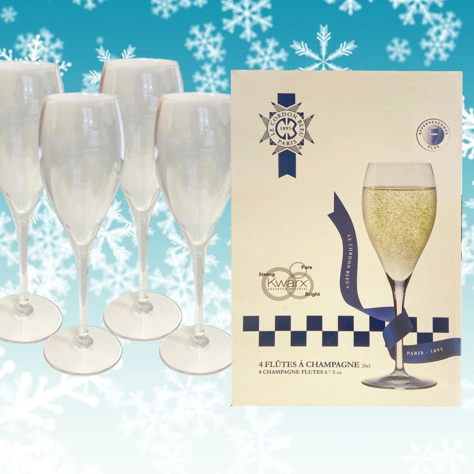Le Cordon Bleu Glas, 4er Set Champagnergläser, Kwarx-Glas, Sektgläser,  Flöten,26cl online kaufen | OTTO