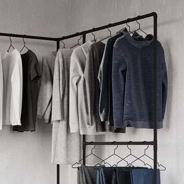pamo. design Garderobenständer LAS EDGE, (Kleiderstangen ohne Bohren), Offener und freistehender Kleiderständer für das Eck