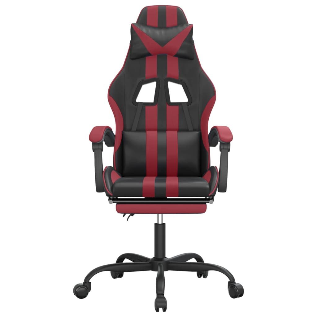 vidaXL Gaming-Stuhl Gaming-Stuhl mit Fußstütze Schwarz und Weinrot Kunstleder (1 St)