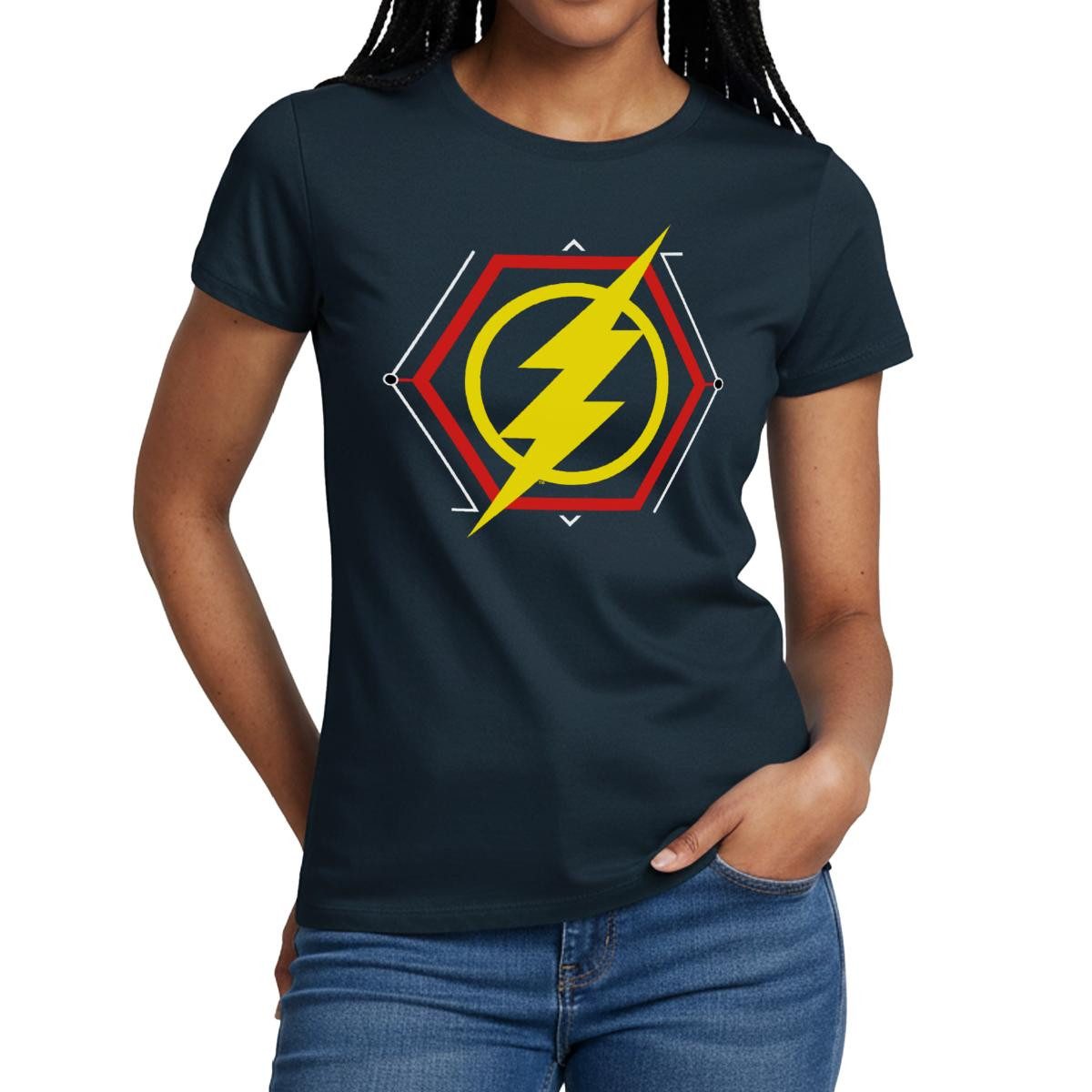 Spreadshirt T-Shirt The Flash Gelber Blitz Symbol Frauen T-Shirt (1-tlg) Slim Fit, fällt klein aus
