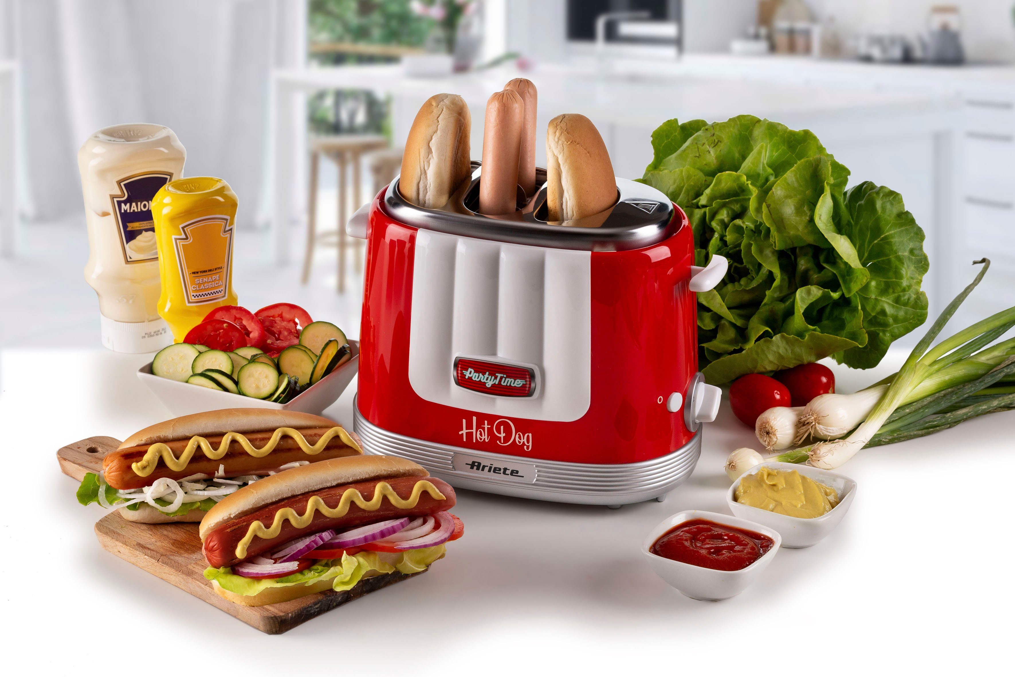 Ariete Hotdog-Maker 206R Party Time rot, 650 W