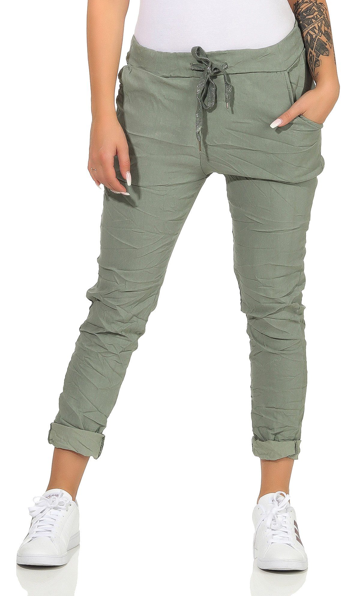 Stoffhose Damen Jogginghose 88 Grün