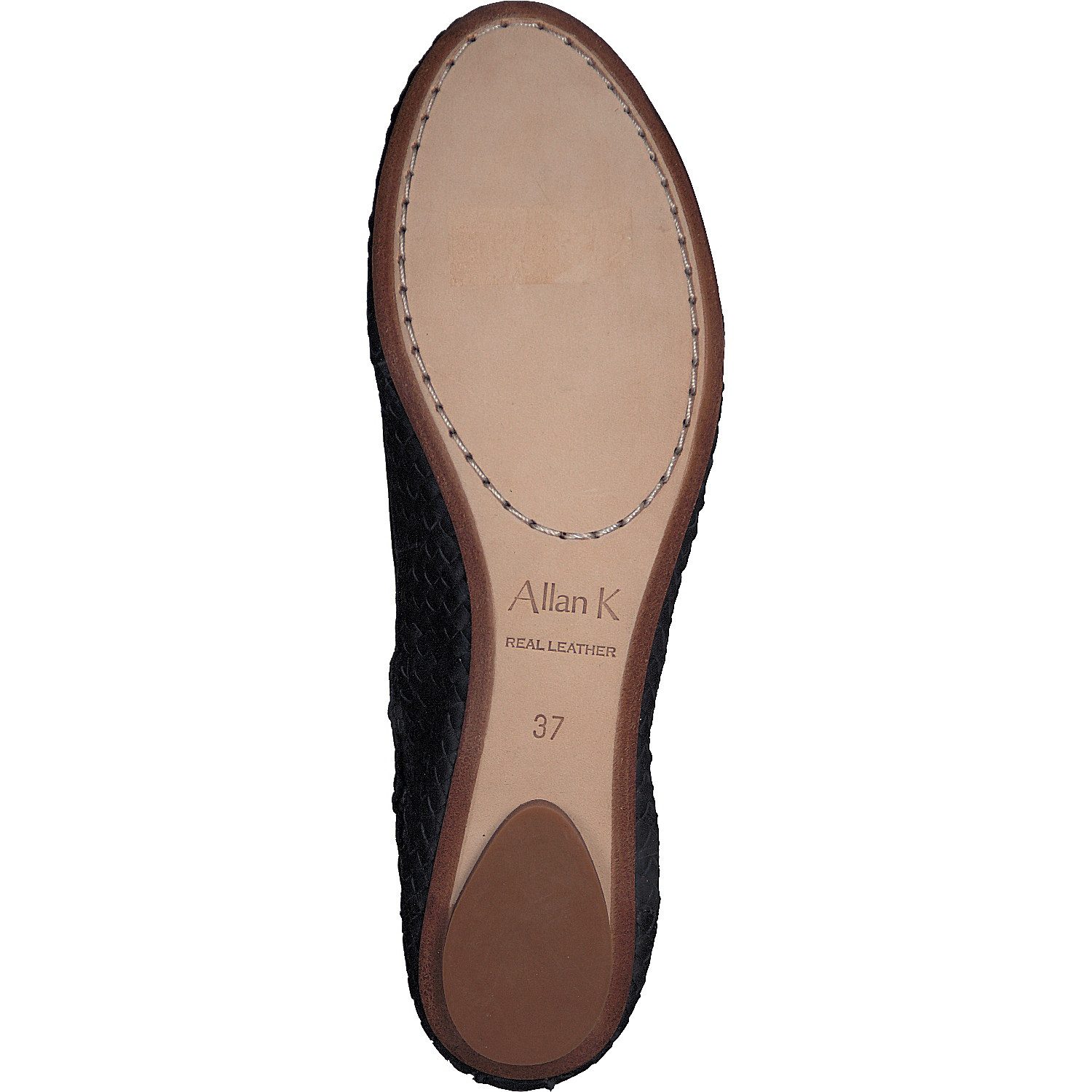 Allan K Allan K CAPRI Flecht-Leder-Schuhe Geschlossene Ballerinas Schlappen