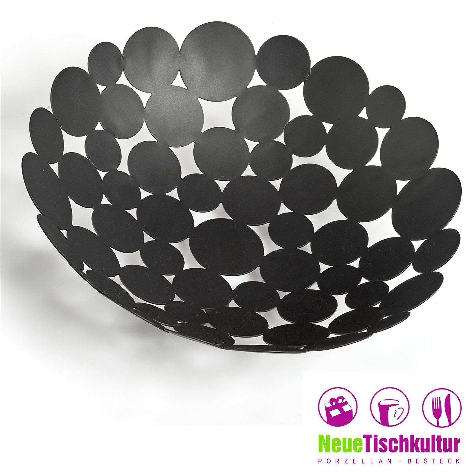 Neuetischkultur Obstschale Obstschale Schwarz, Metall, (Stück, 1-tlg)