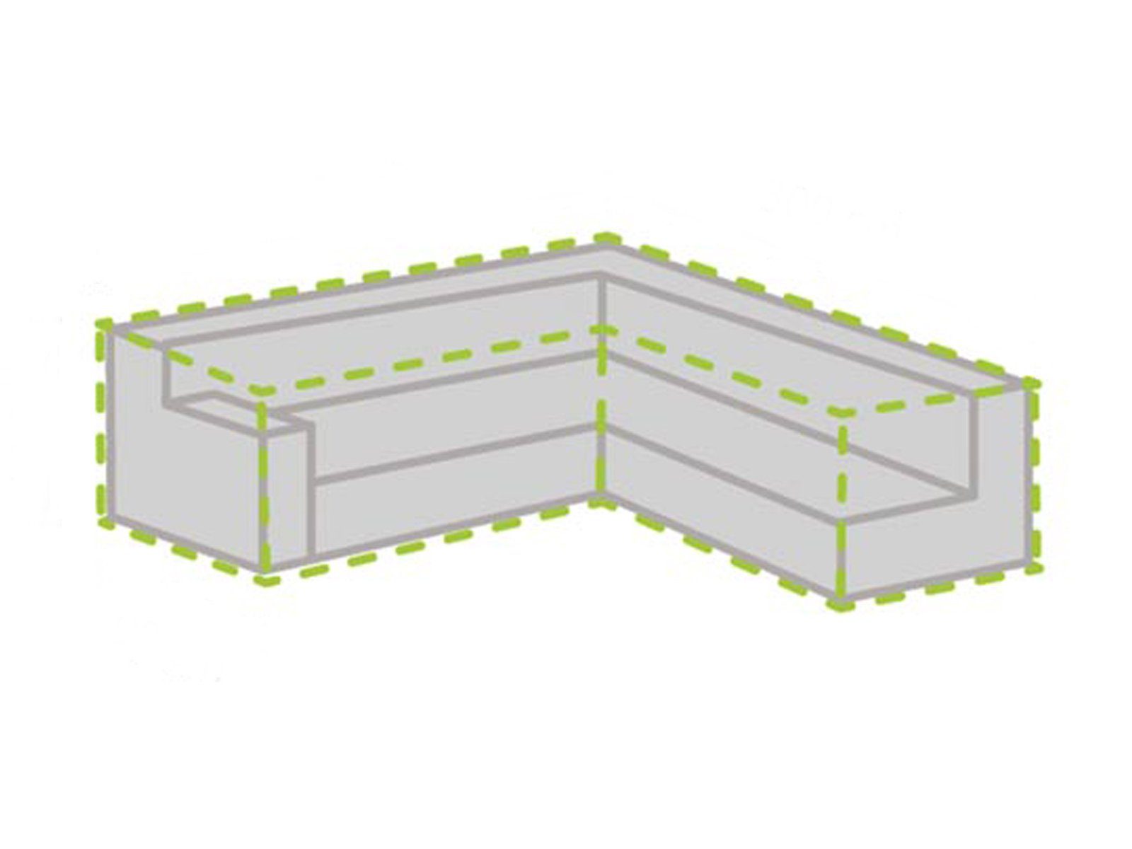 PEREL Gartenmöbel-Schutzhülle (1-St), Abdeckung Lounge-Möbel Wasserfeste Abdeckhaube L-Form 300x300x90cm