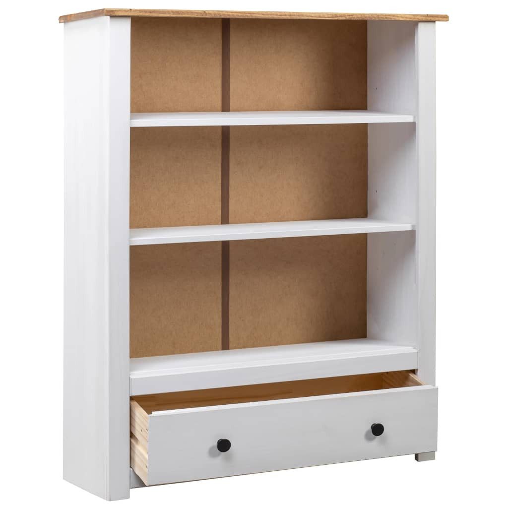 vidaXL Bücherregal Bücherregal Weiß 80 x 35 x 110 cm Massivholz Panama-Kiefer, 1-tlg.