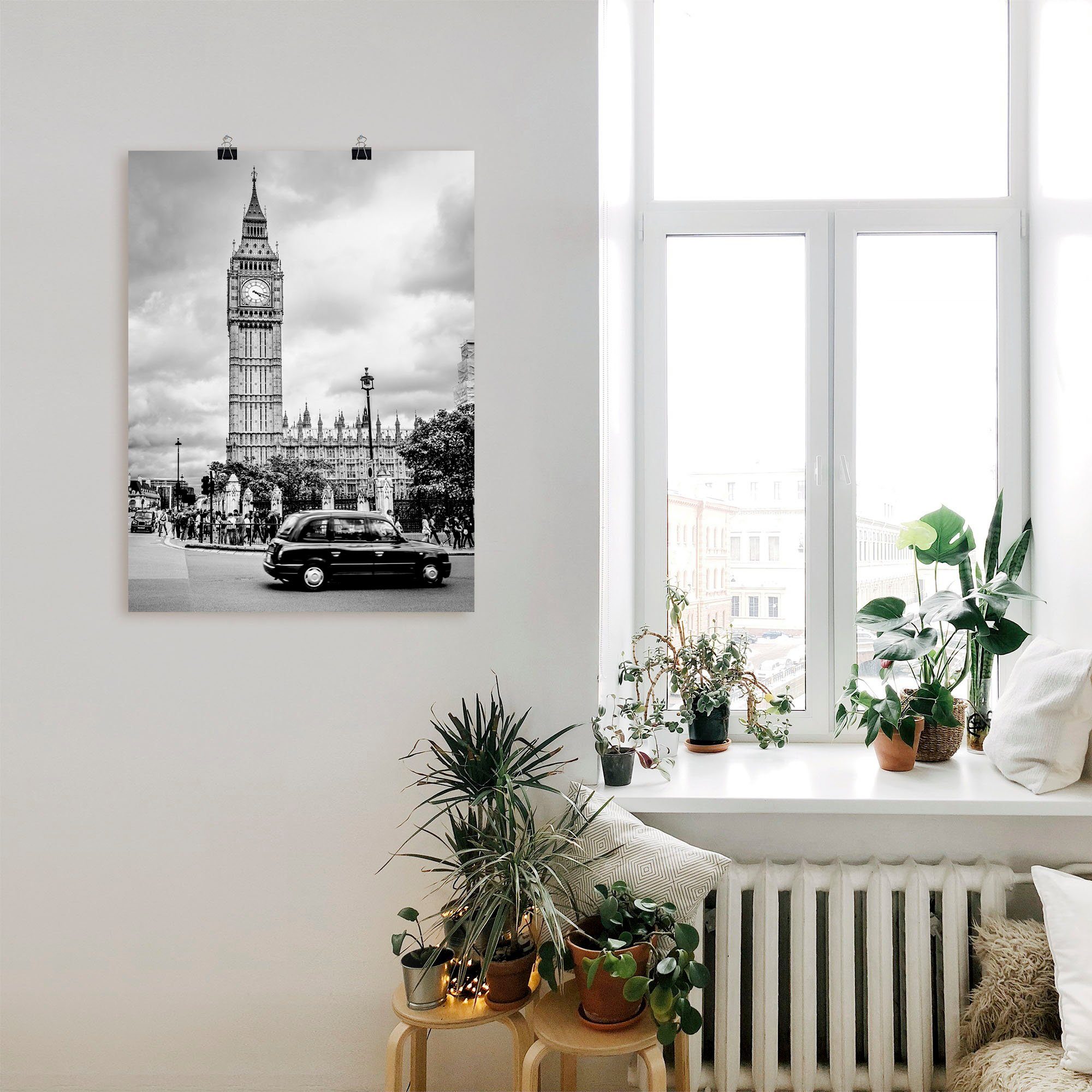 Artland Poster London Taxi und Big Ben, Gebäude (1 St), ohne Rahmen