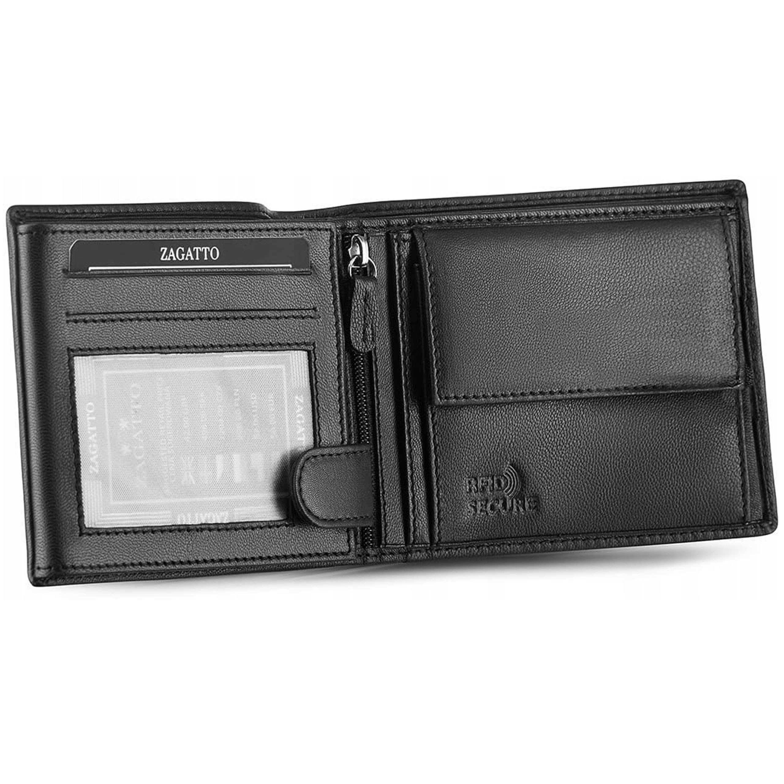Leder, Zagatto Herren RFID-Schutz Sarcia.eu Portemonnaie horizontal, aus Geldbörse