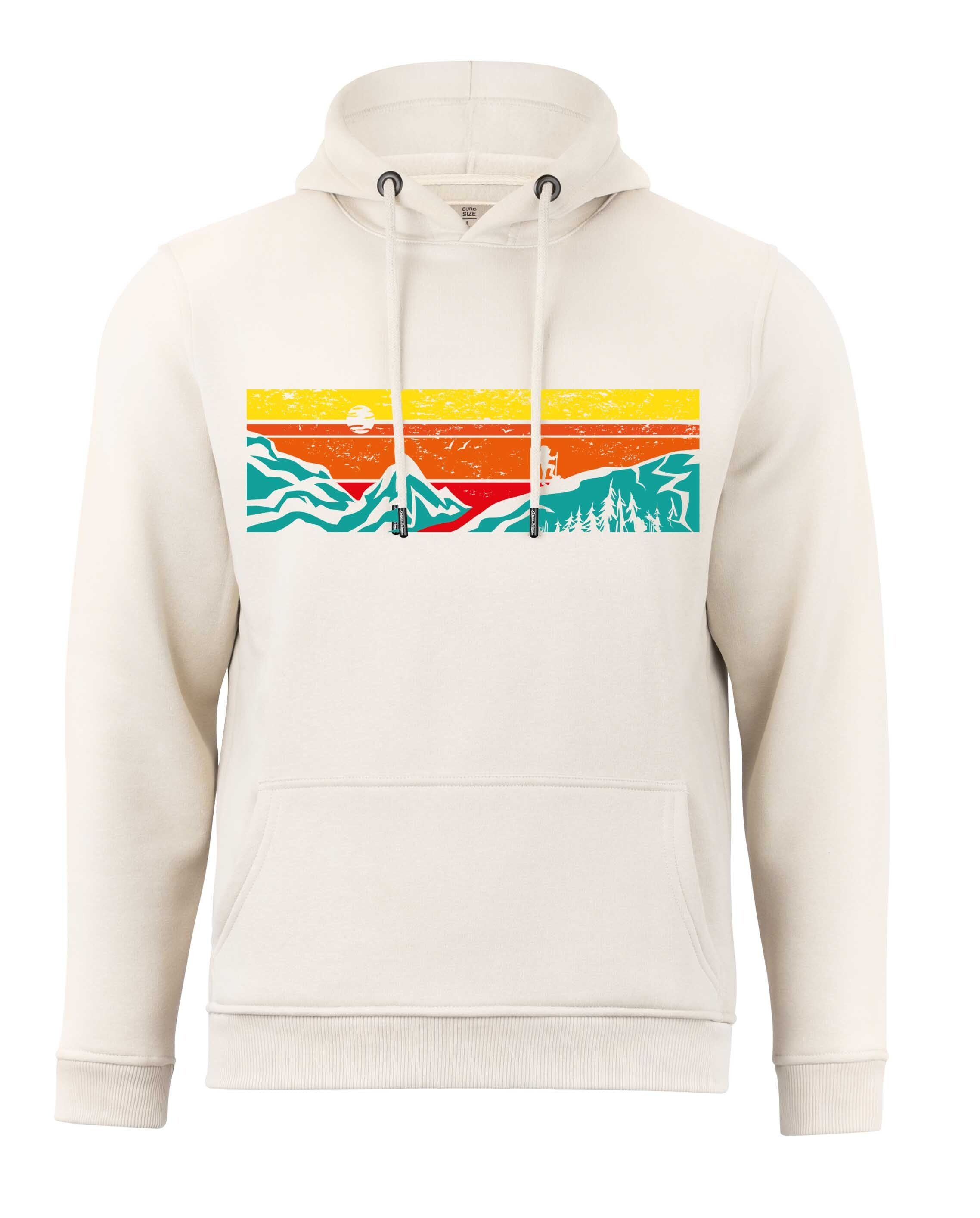 Cotton Prime® Hoodie mit Bergen - Lets Hiking mit weichem Innenfleece Sand | Sweatshirts