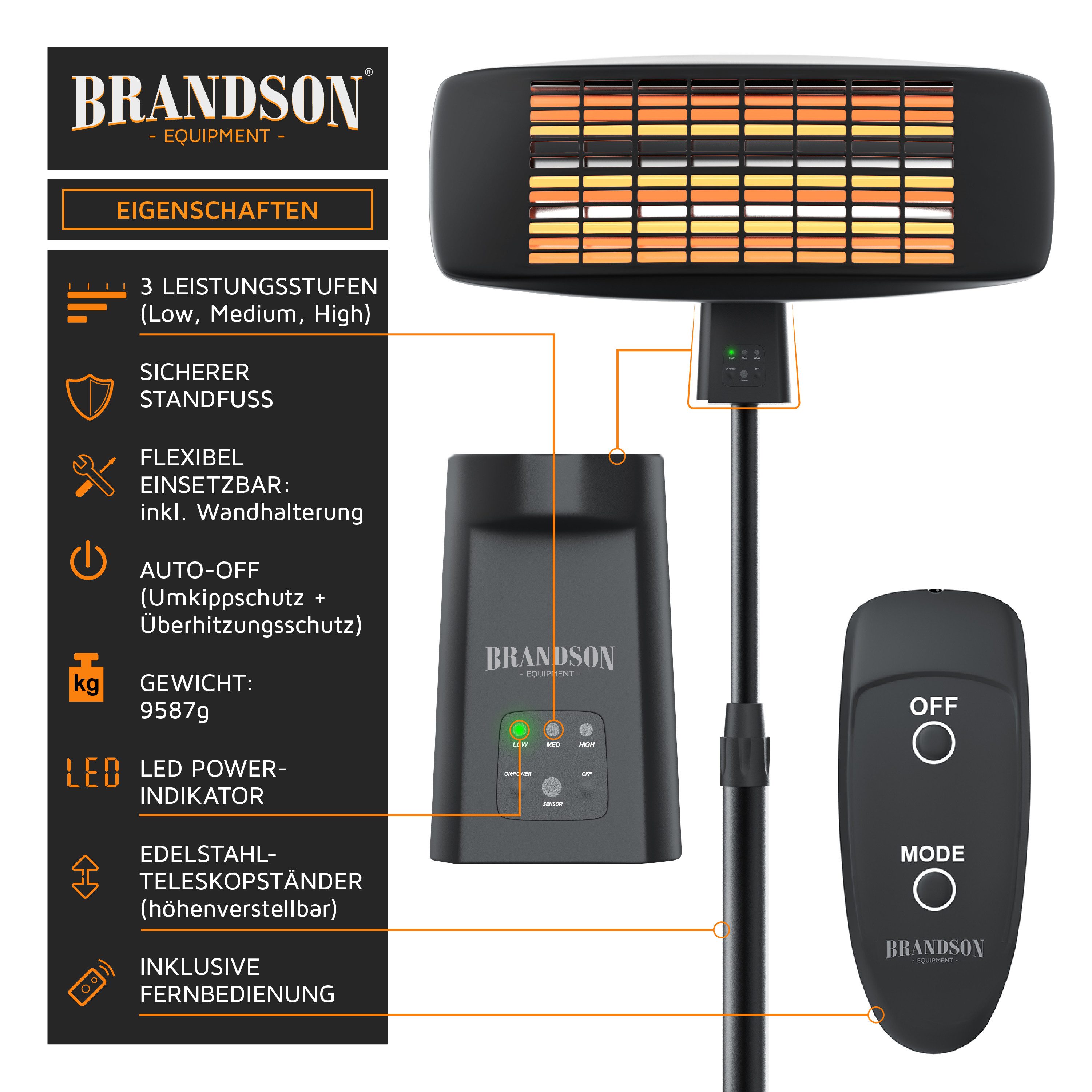 Brandson Heizstrahler, 1800 W, Wickeltischheizstrahler mit Fernbedienung 3 günstig online kaufen