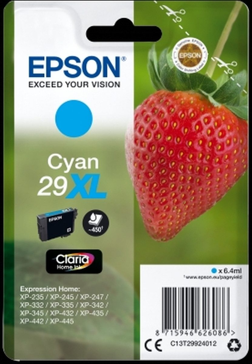 Epson Tintenpatrone Epson Expression Home XP-235 T2992 cyan High-Capacity Nachfülltinte (x)
