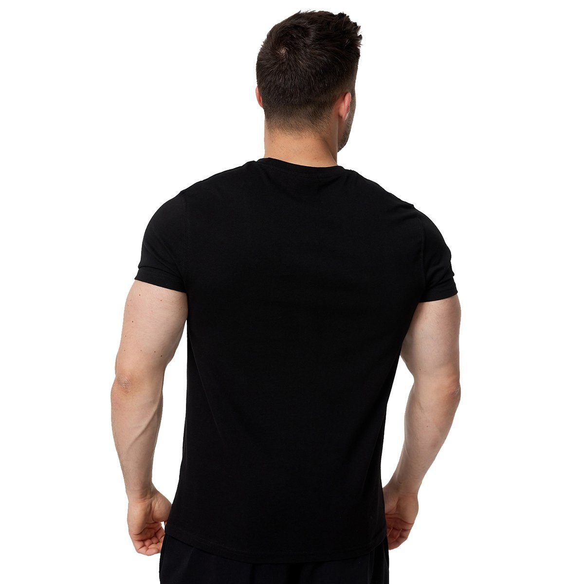 Black/White (1-tlg) TAPOUT Basic T-Shirt Lifestyle