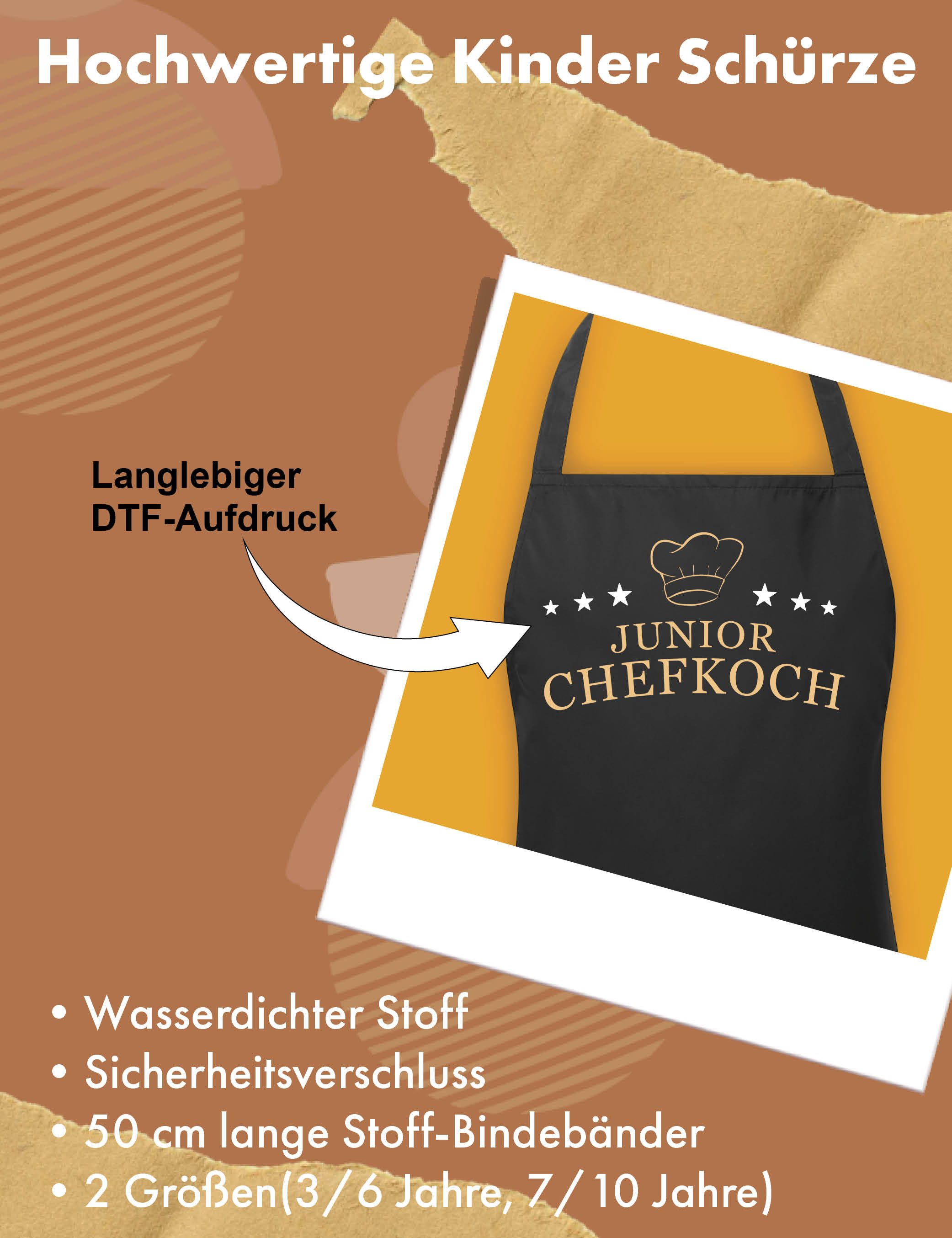 Youth Designz Kochschürze Kinder Schürze Junior Chefkoch Print Grillschürze Statement Geschenk, mit lustigem Spruch & Logo Aufdruck für Jungen & Mädchen