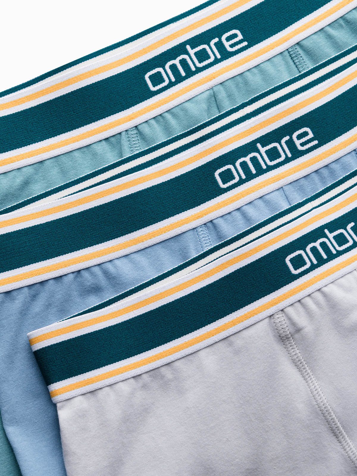 OMBRE Boxer 3er-Pack klassische Herren-Boxershorts mit dekorativem Bund