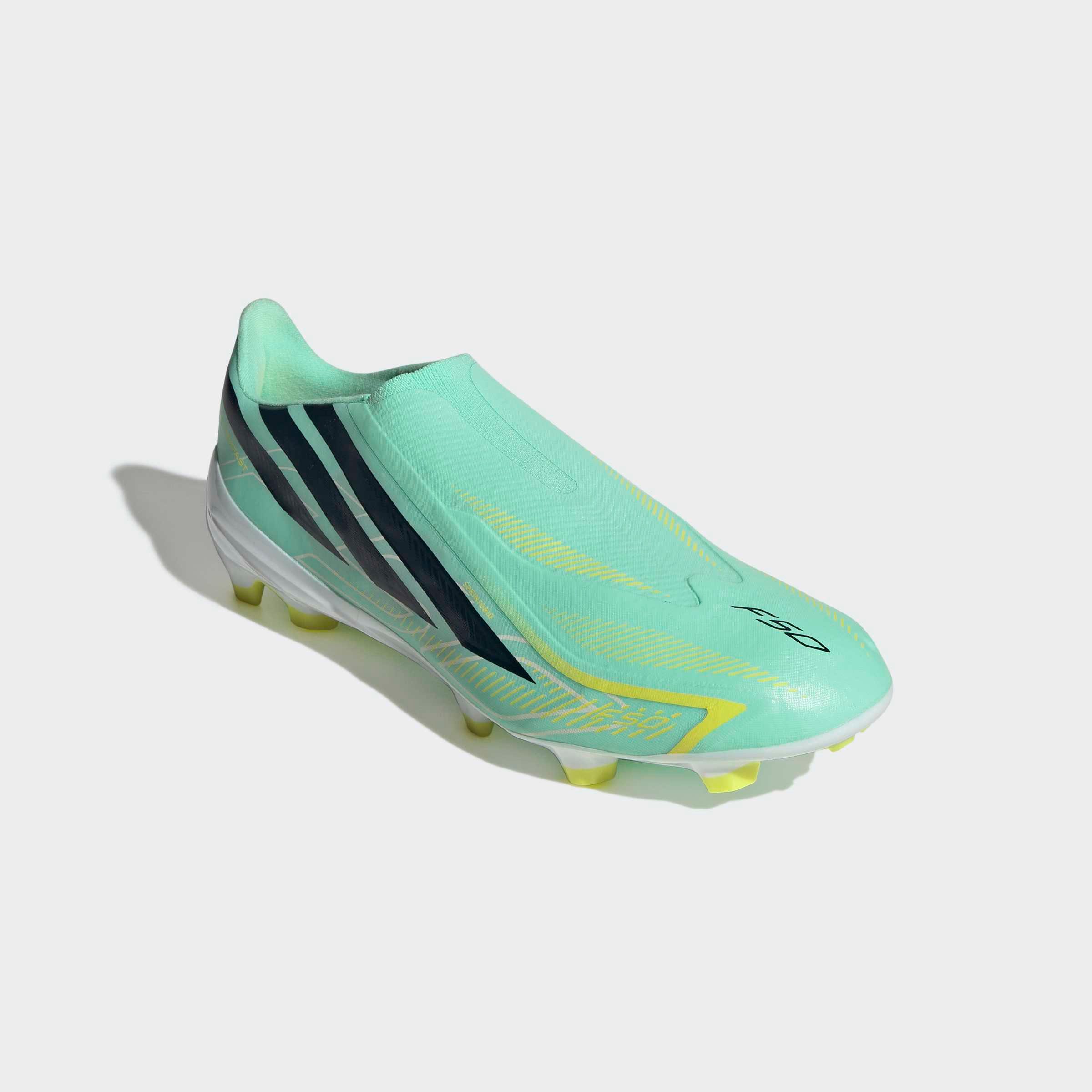 adidas Performance F50 HYPERFAST LEAGUE, FESTE BÖDEN, OHNE SCHNÜRSENKEL Fußballschuh Außensohle für Rasen und feste Böden