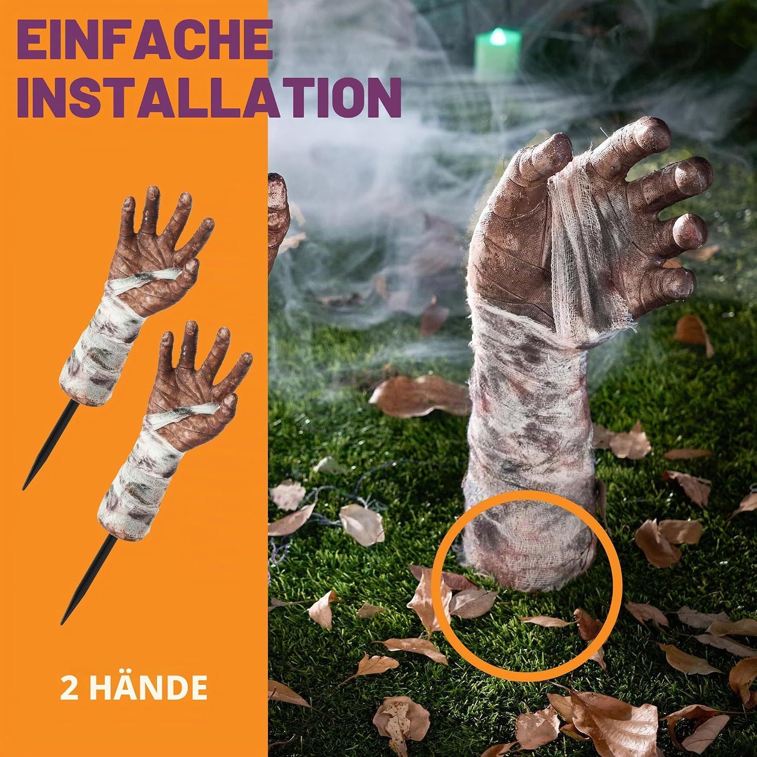 JOYIN Dekoobjekt JOYIN Halloween Zombie Arme Rasenpfähle, Friedhof Deko, Outdoor – Bild 3 von 5