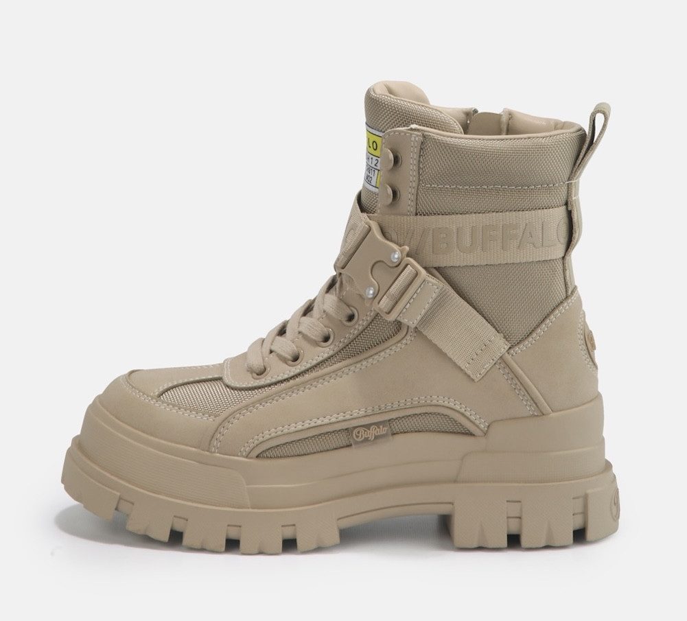 Buffalo Aspha Com1 Vegan Winterboots Schnürstiefelette, Plateauboots mit Innen-Reißverschluss