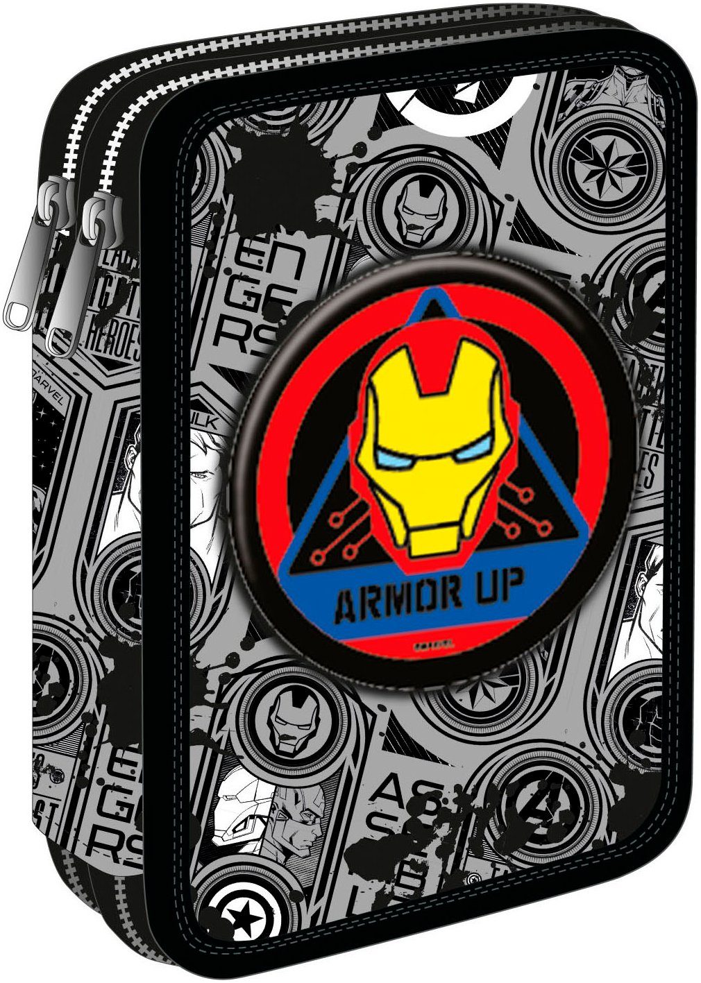 CoolPack Пеналы Etui XL, Marvel, Avengers, mit 2 Reißverschlüssen, befüllt