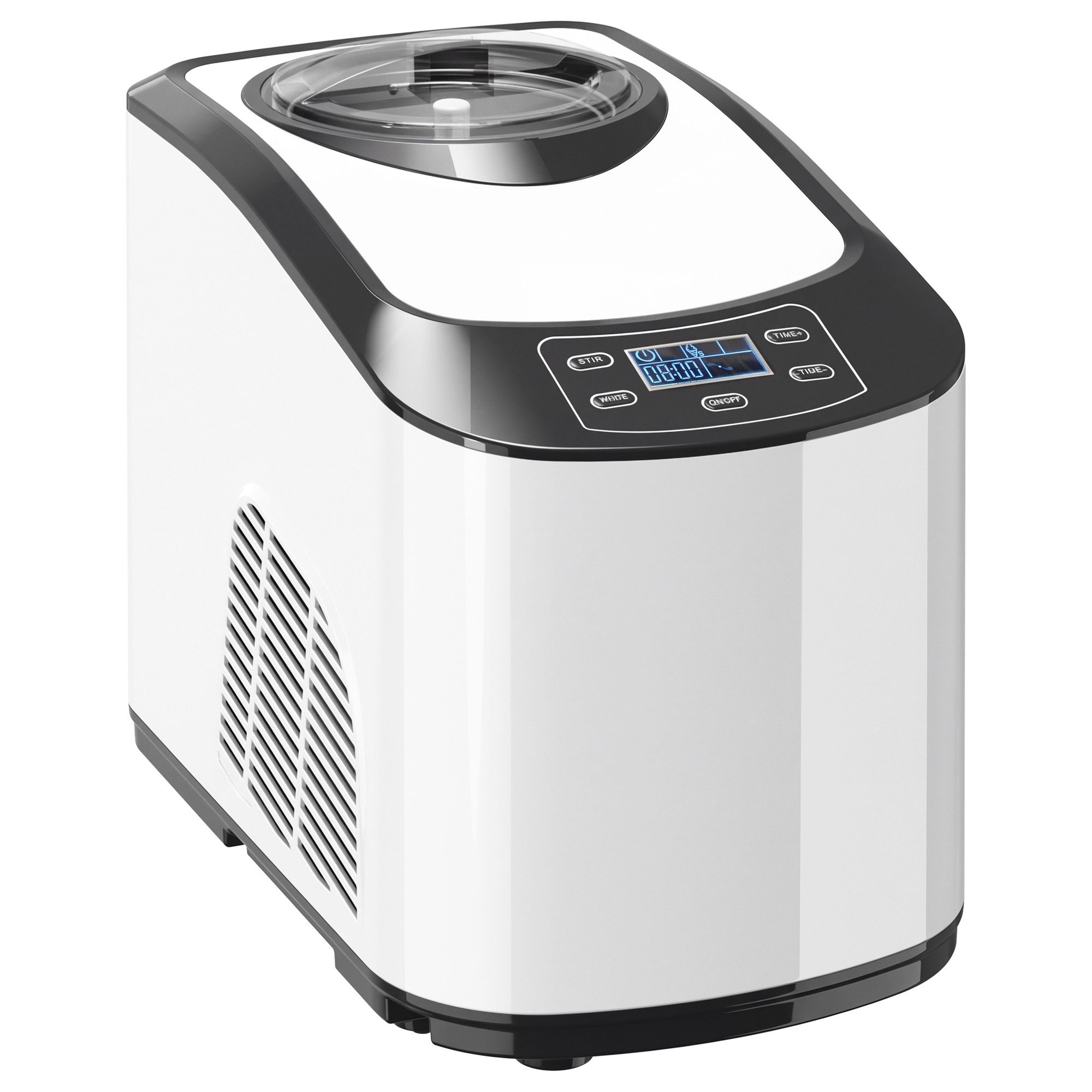ibettertec Kompressor Eismaschine mit Kompressor, 1,5L, kein Vorfrieren, Edelstahl-Schüssel, leise, automatische Kühlung, Weiß