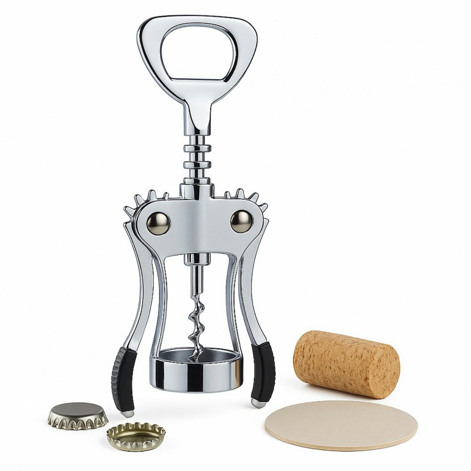 Koopman Консервные ножи Бутылкиöffner Hebelkorkenzieher Kapselheber Weinflaschenöffner, (1 tlg), 19cm, Inkl. Бутылкиöffner, Silberfarbend, Metall, Korken