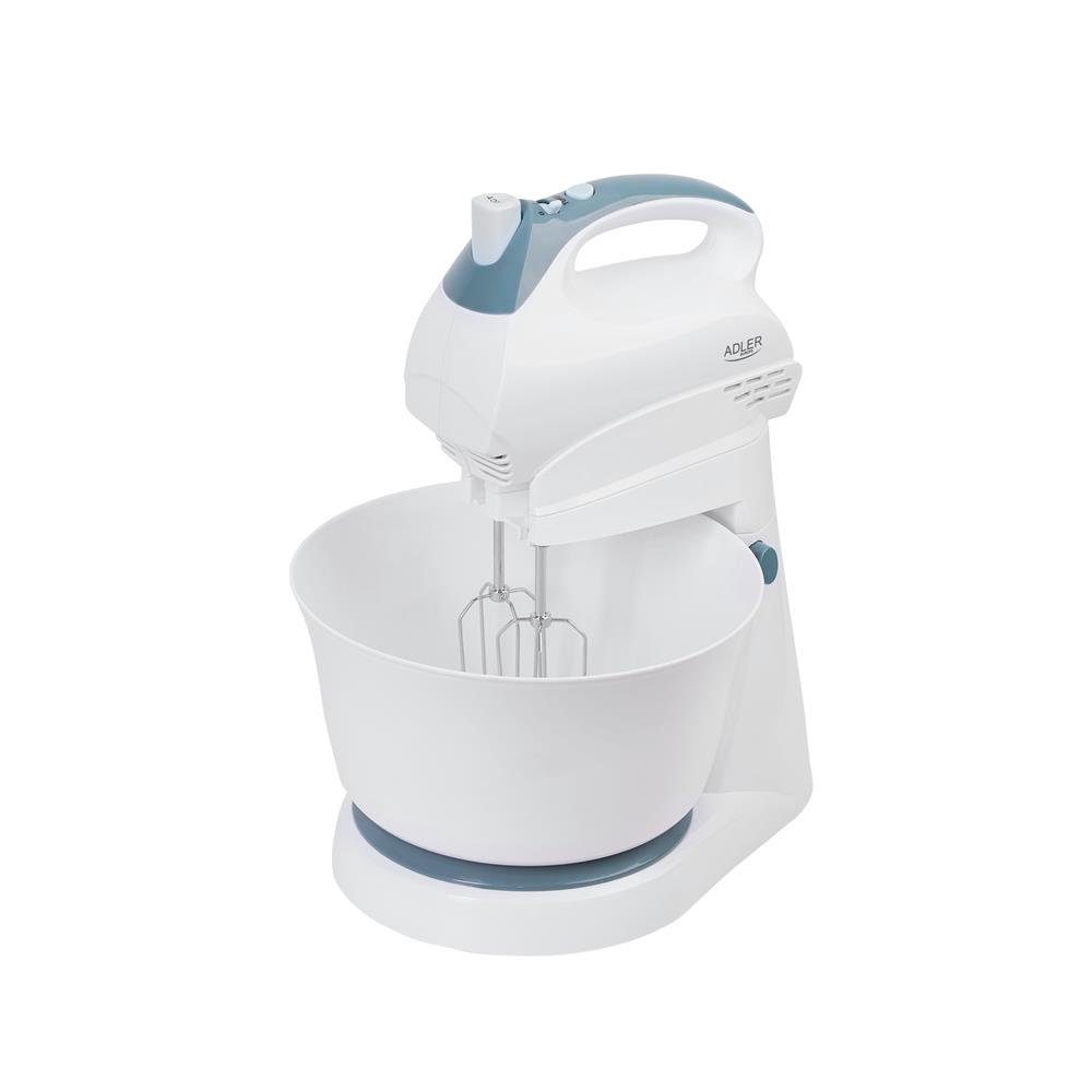 Adler Handmixer AD 4202, Handrührgerät Set, 300W, Schüssel, 3L, 5 Geschwindigkeiten