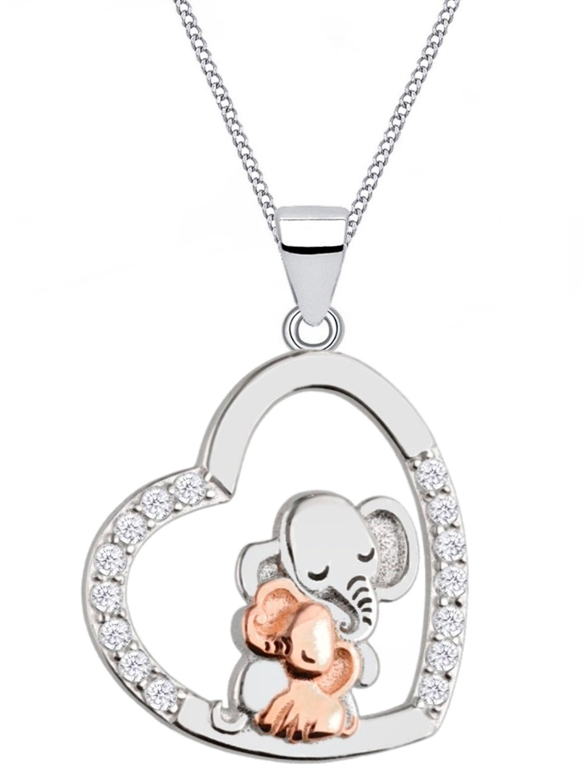 Goldene Hufeisen Kette mit Anhänger Halskette Rosegold Silber Herz Elefant günstig online kaufen