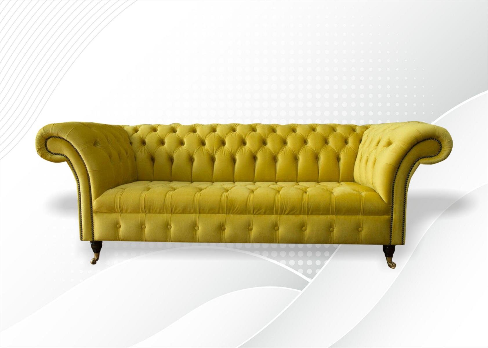 cm Sofa 3 Chesterfield-Sofa, Sofa 225 Design Sitzer JVmoebel Couch Chesterfield