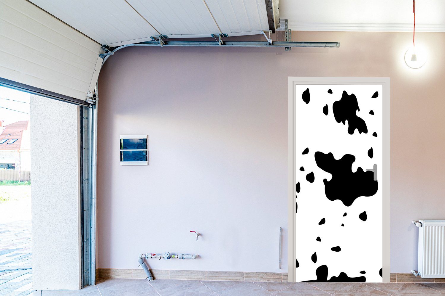 (1 MuchoWow St), Matt, eines Illustration Tür, cm Fototapete Kuh-Musters, Eine 75x205 bedruckt, für Türaufkleber, Türtapete