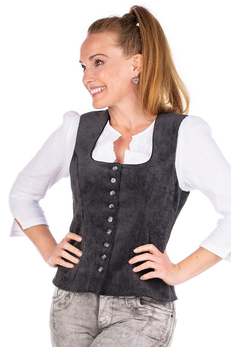 Berwin & Wolff Trachtenbluse Trachtenmieder Cord - LENA - schwarz