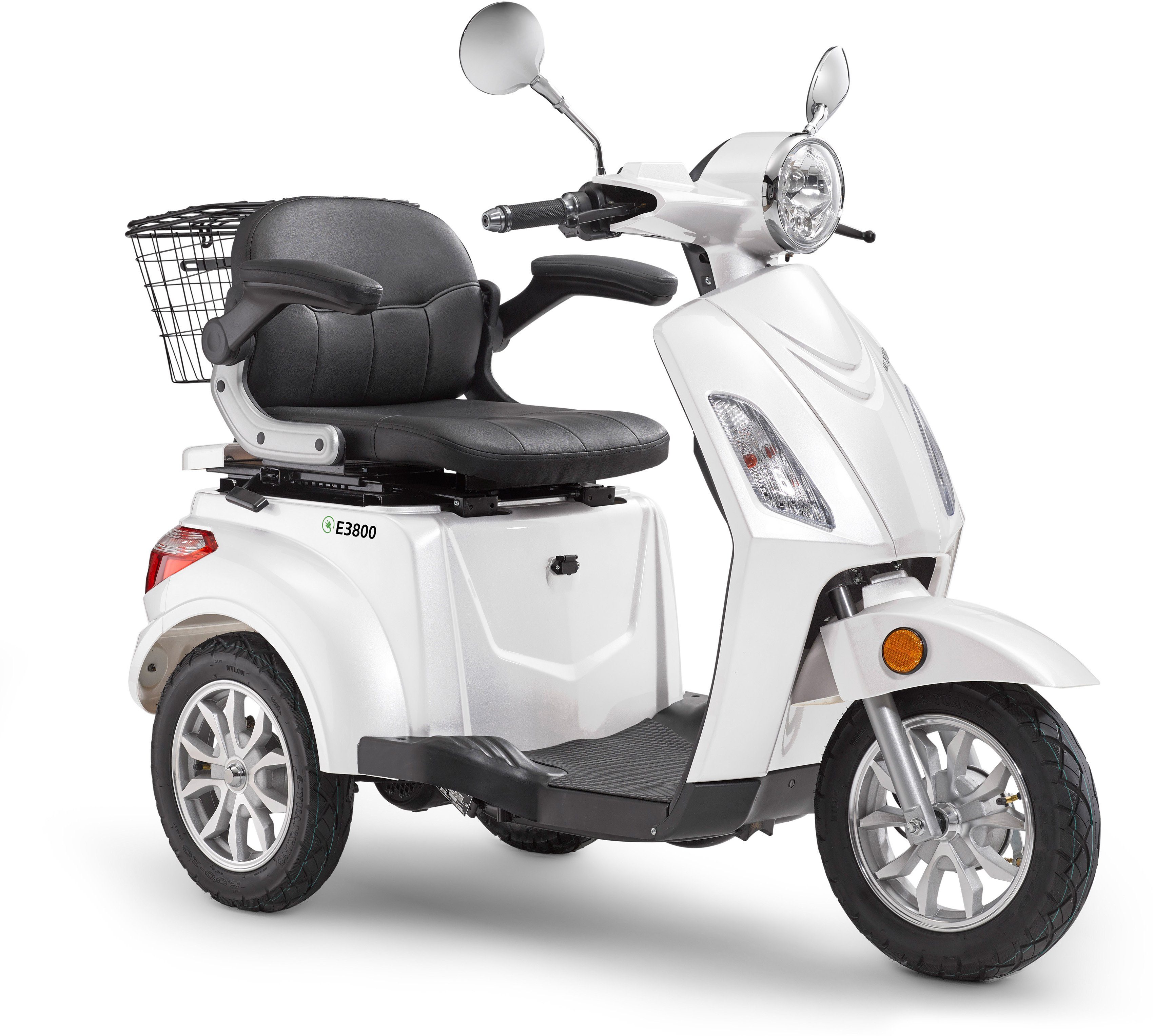 Luxxon Elektromobil E3800, 800 W, 20 km/h, (Elektroroller, Korb), bis zu 65 km Reichweite, Elektro Dreirad, Seniorenmobil