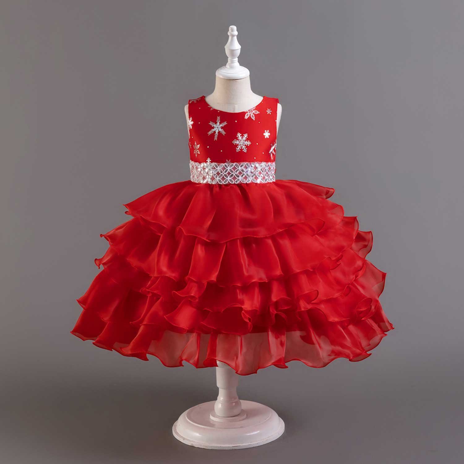 Daisred Tüllkleid Rot Abendkleider Ballkleid Prinzessinnenkleid Geburtstagsparty